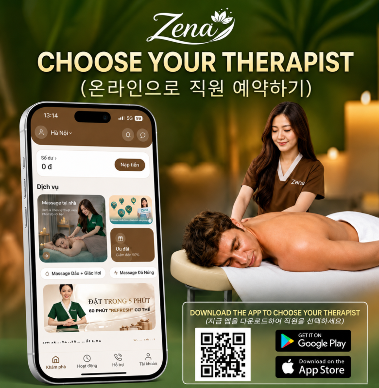 Zena 앱에서 홈 마사지 예약하는 방법